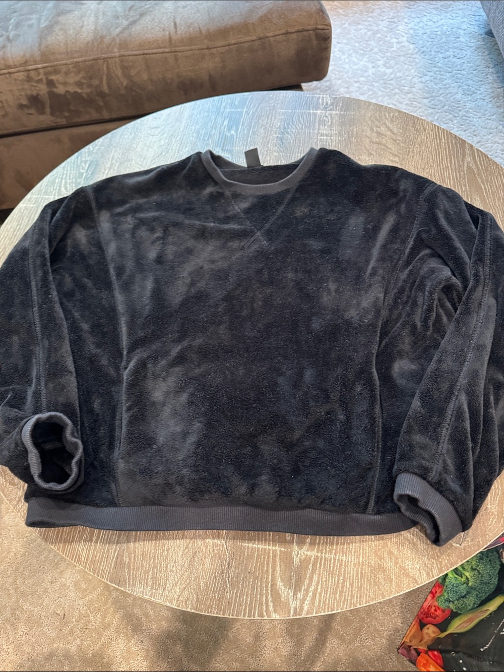 Athleta kids Black Plush Crew Sweatshirt